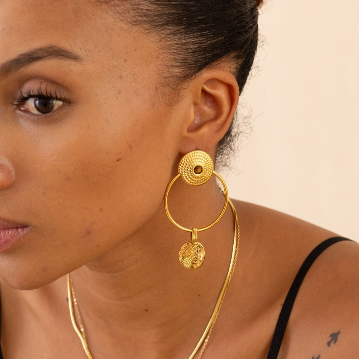 Boucle d'oreille en acier inoxydable