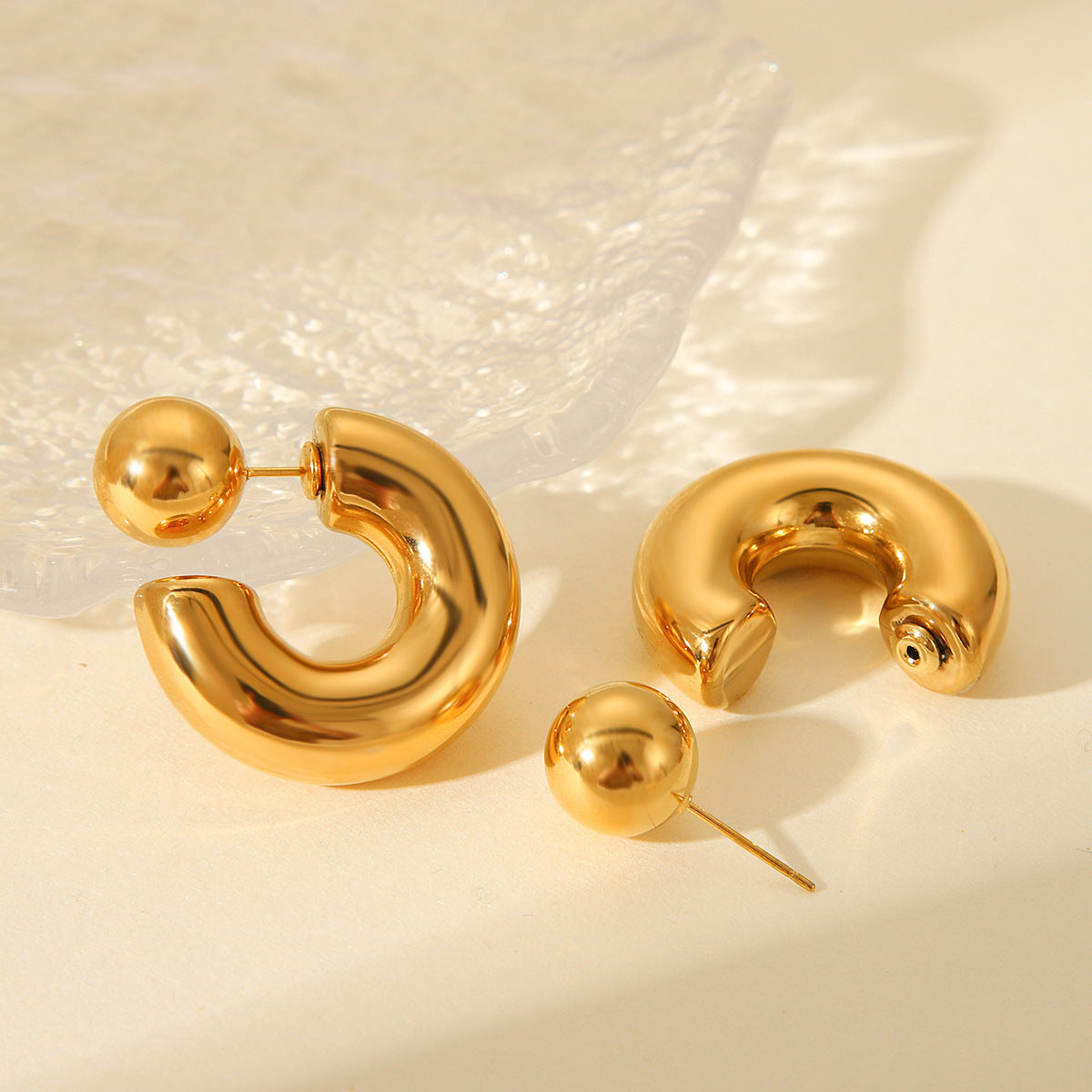 Boucle d'oreille en acier inoxydable