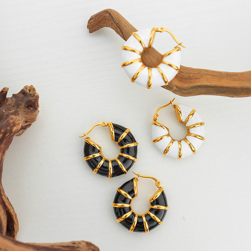 Boucle d'oreille en acier inoxydable