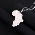 Collier carte Afrique gravée en acier inoxydable