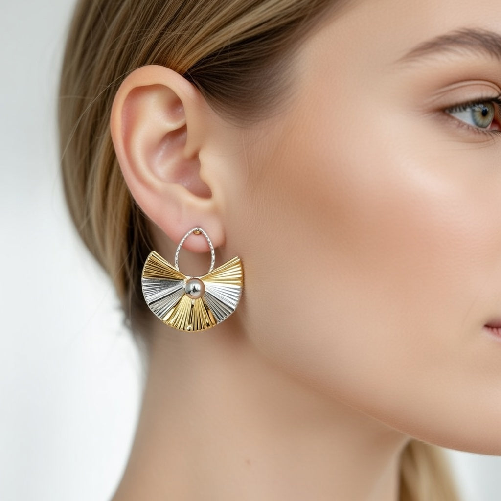 Boucles d’oreilles éventail fantaisie