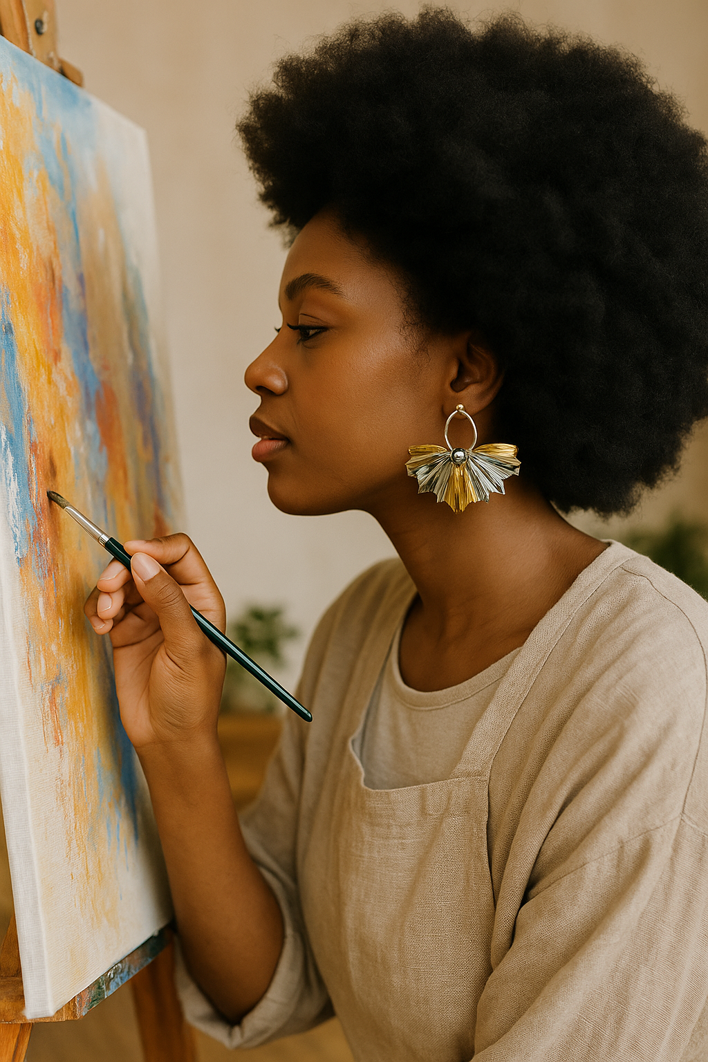 Boucles d’oreilles éventail fantaisie