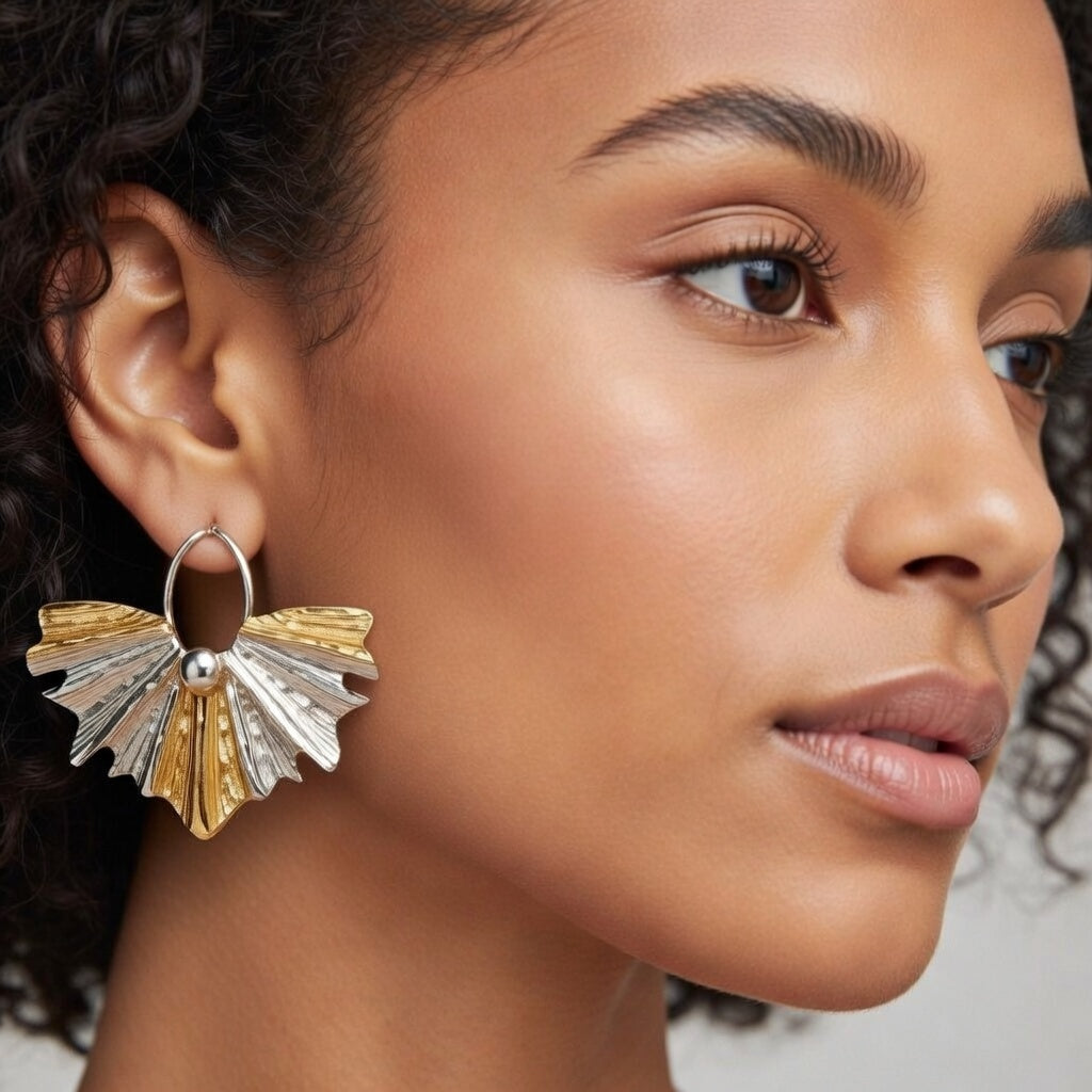 Boucles d’oreilles éventail fantaisie