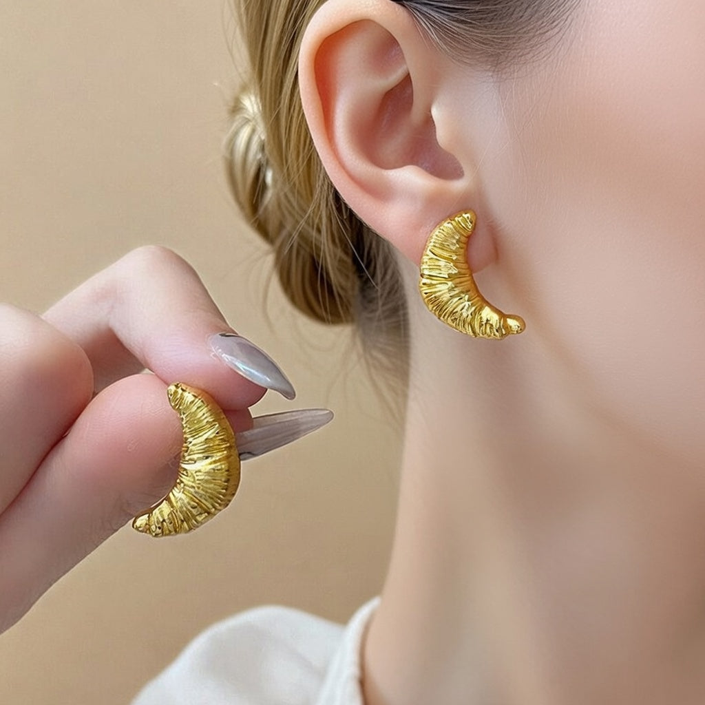 Boucles d’oreilles fantaisie croissant