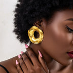 Boucles d’oreilles fantaisie rondes texturées