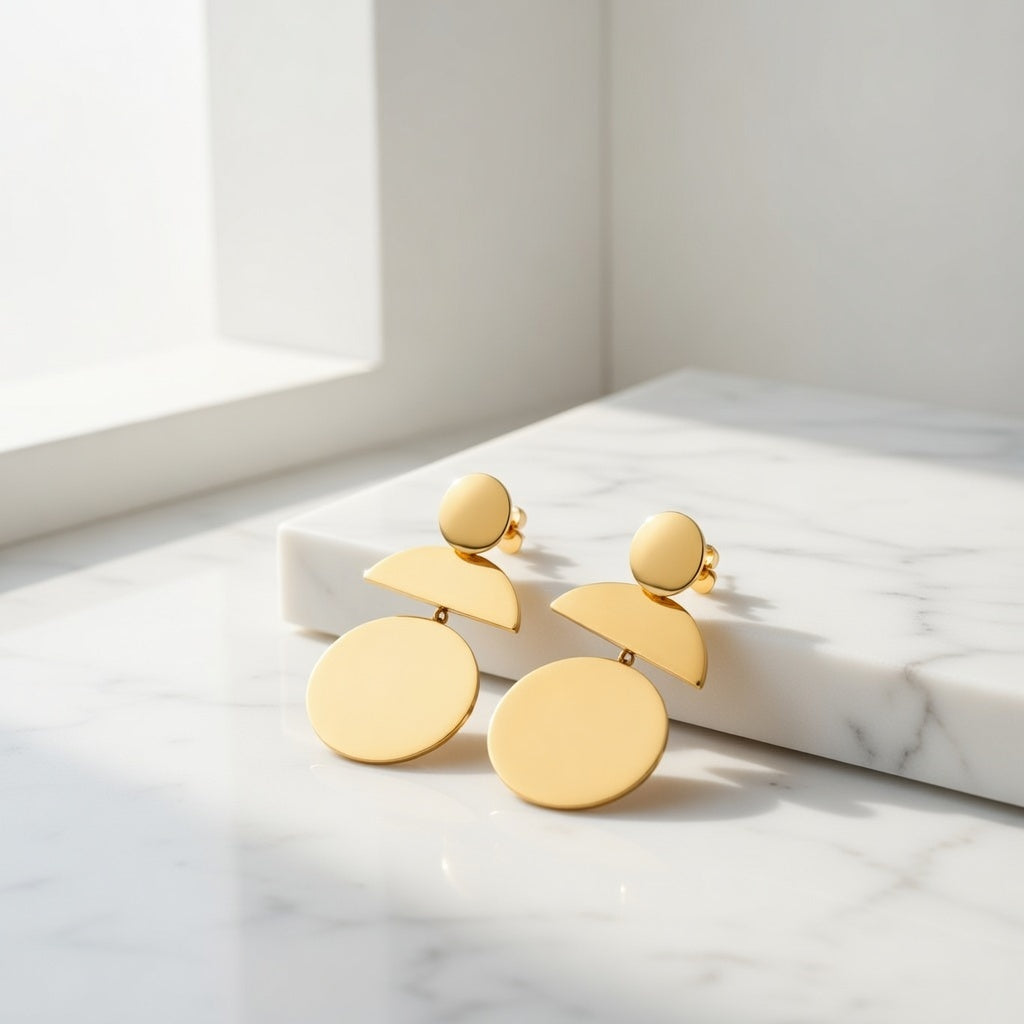 Boucles d’oreilles pendantes en acier inoxydable