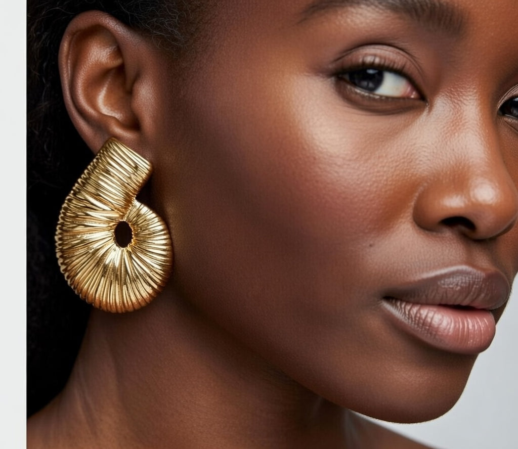 Boucles d’oreilles coquillage en spirale en acier inoxydable