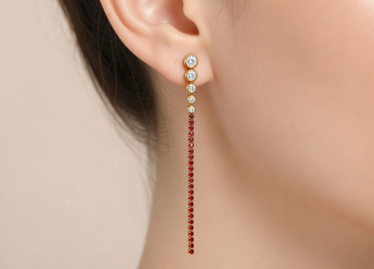 Boucles d’oreilles pendantes  serpentines en acier inoxydable