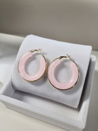 Boucles d'oreilles créoles en résine et en acier inoxydable