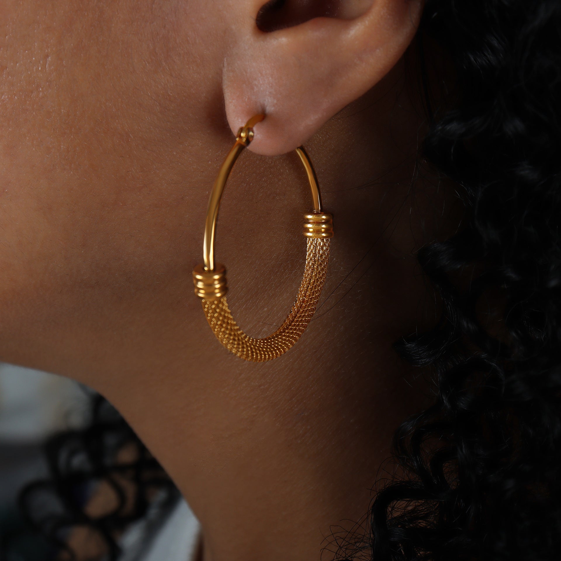 Boucles d'oreilles créole en acier inoxydable