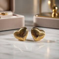 Boucles d'oreilles cœur en acier inoxydable