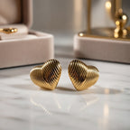 Boucles d'oreilles cœur en acier inoxydable