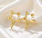 Boucles d’oreilles étoile en acier inoxydable