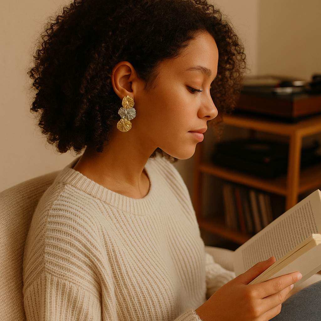 Boucles d’oreilles disques empilés fantaisie