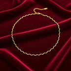 Collier et son bracelet ondulé en acier inoxydable