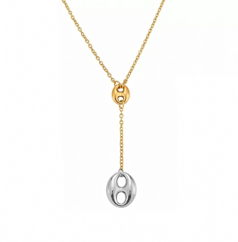 Collier graine de café en acier inoxydable