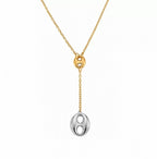 Collier graine de café en acier inoxydable