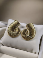 Boucles d’oreilles coquillage en spirale en acier inoxydable