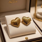 Boucles d'oreilles cœur en acier inoxydable