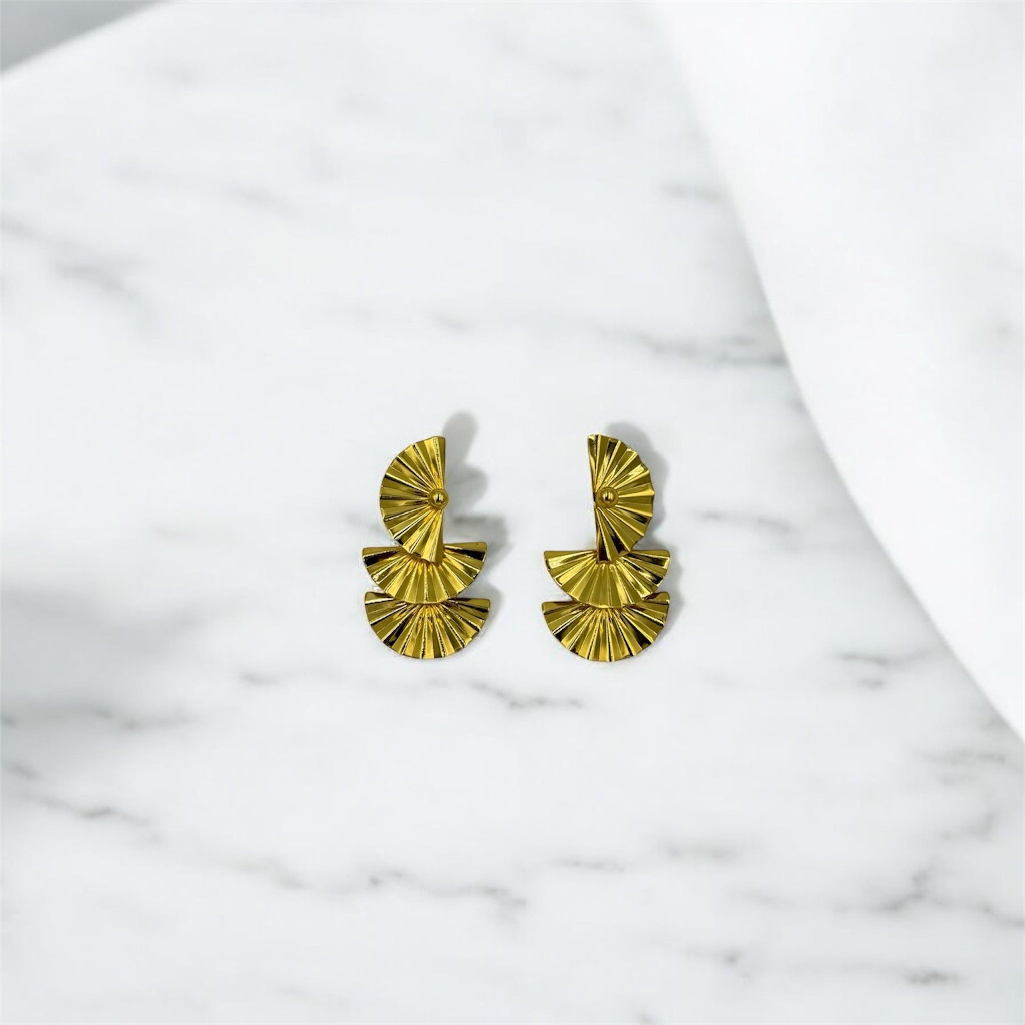 Boucles d’oreilles éventail pendantes fantaisie