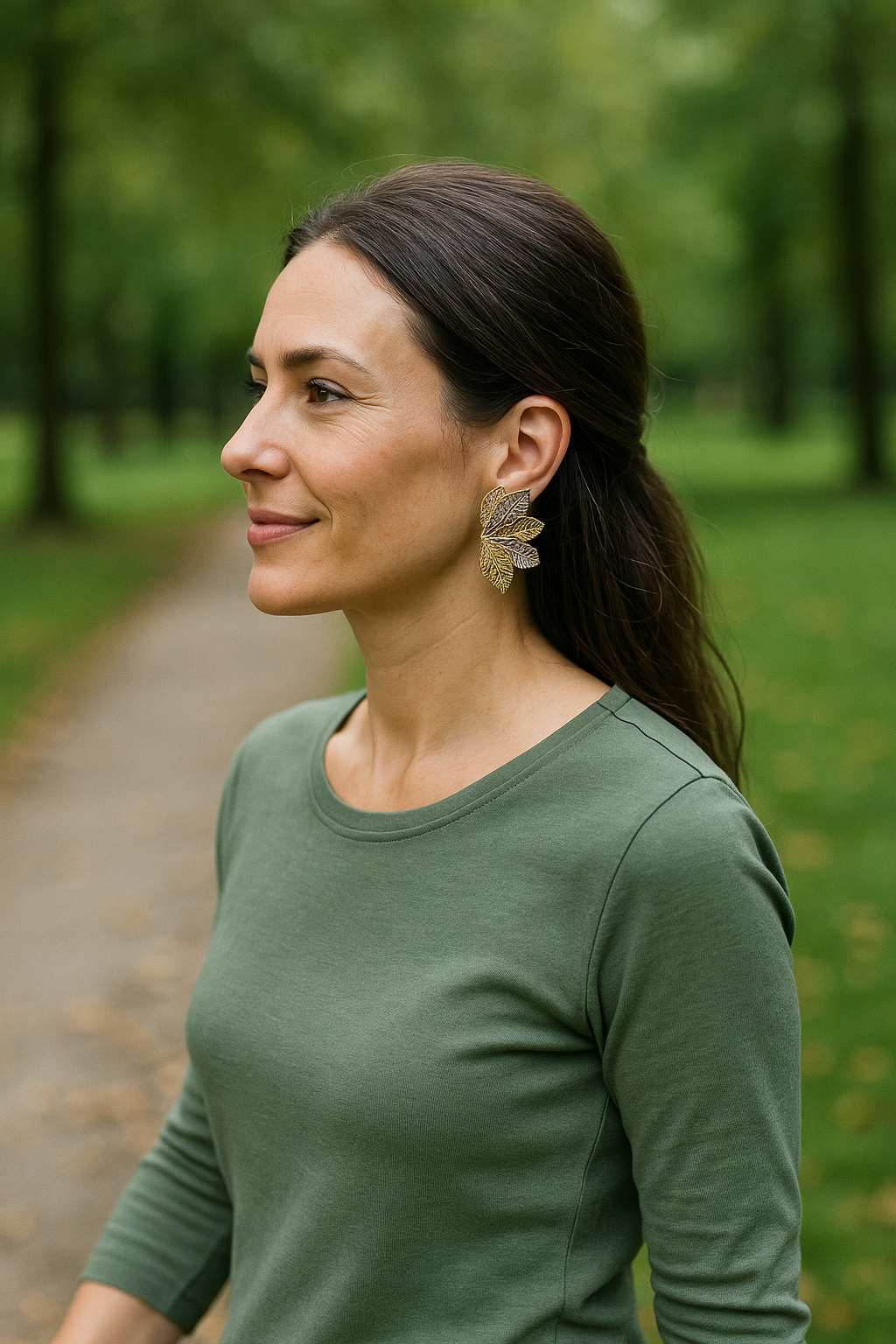 Boucles d’oreilles feuilles fantaisie