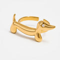 Bague chien teckel en acier inoxydable