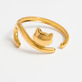 Bague chat en acier inoxydable