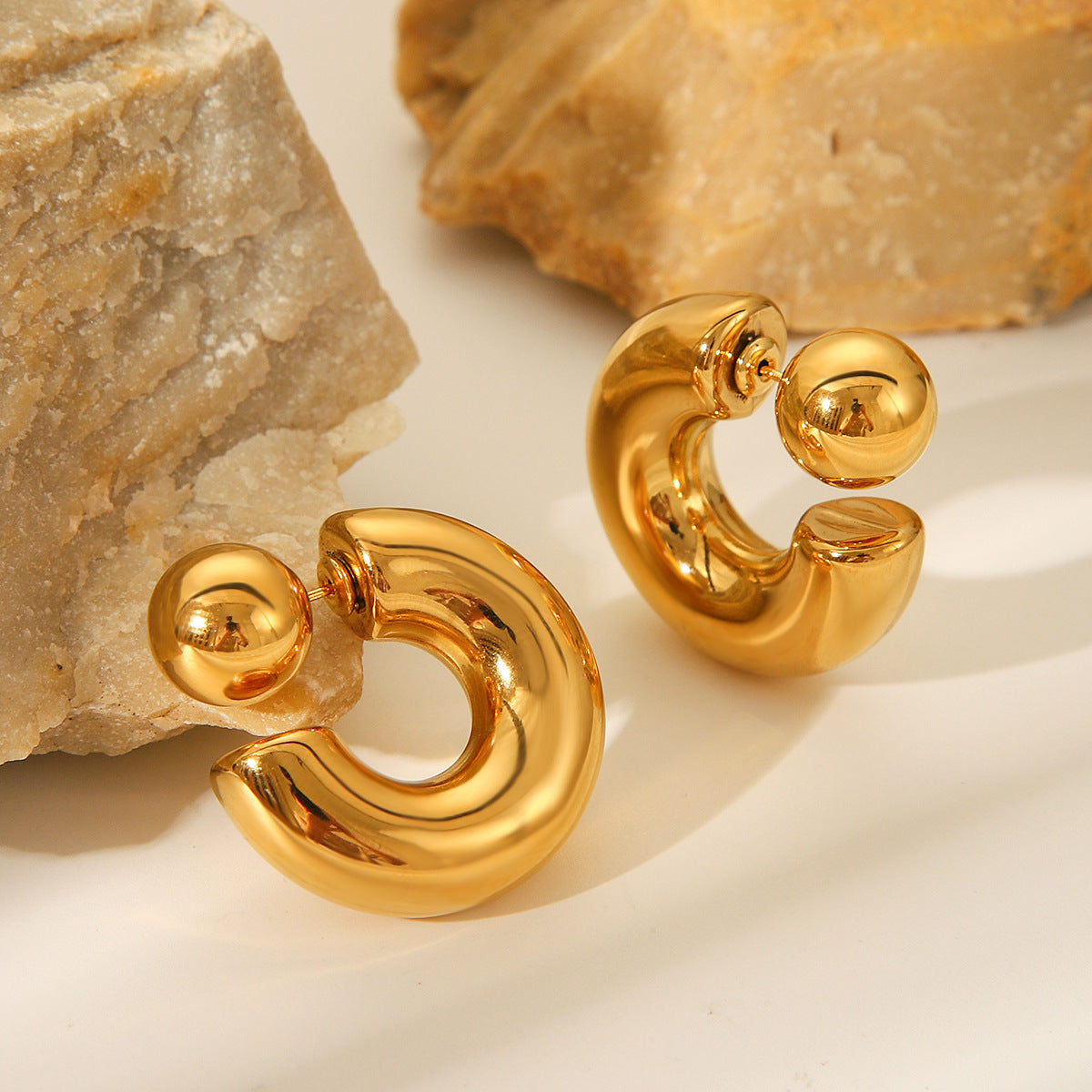Boucle d'oreille en acier inoxydable