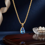 Collier corde torsadée en acier inoxydable avec pendentif goutte