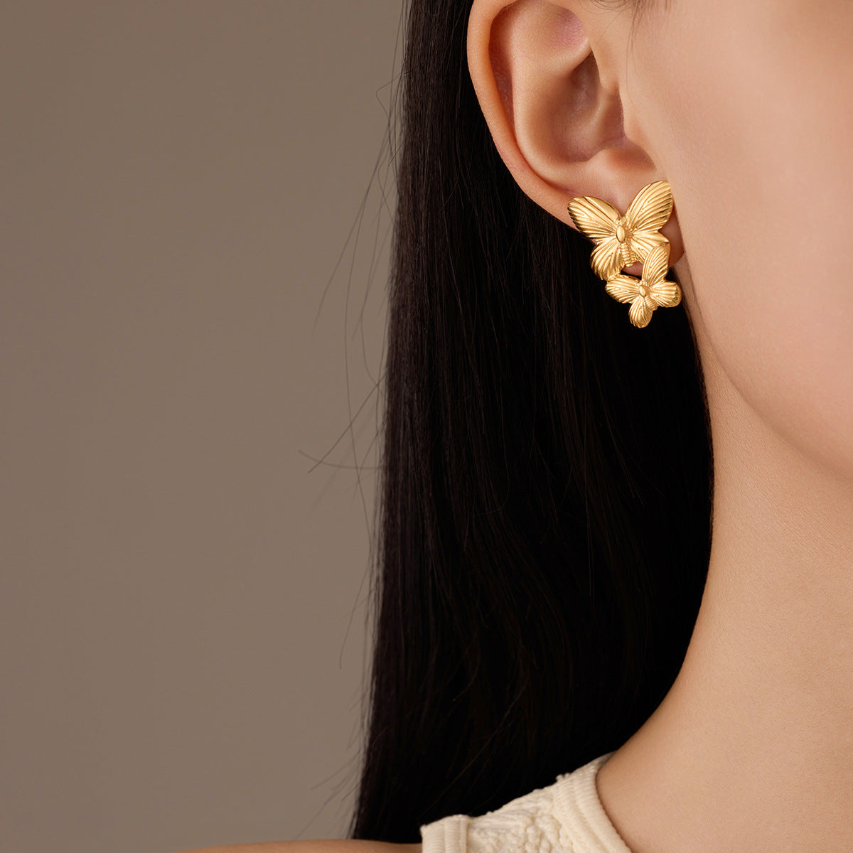 Boucle d'oreille en acier inoxydable
