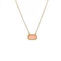 Collier en acier inoxydable doré et pierre rose