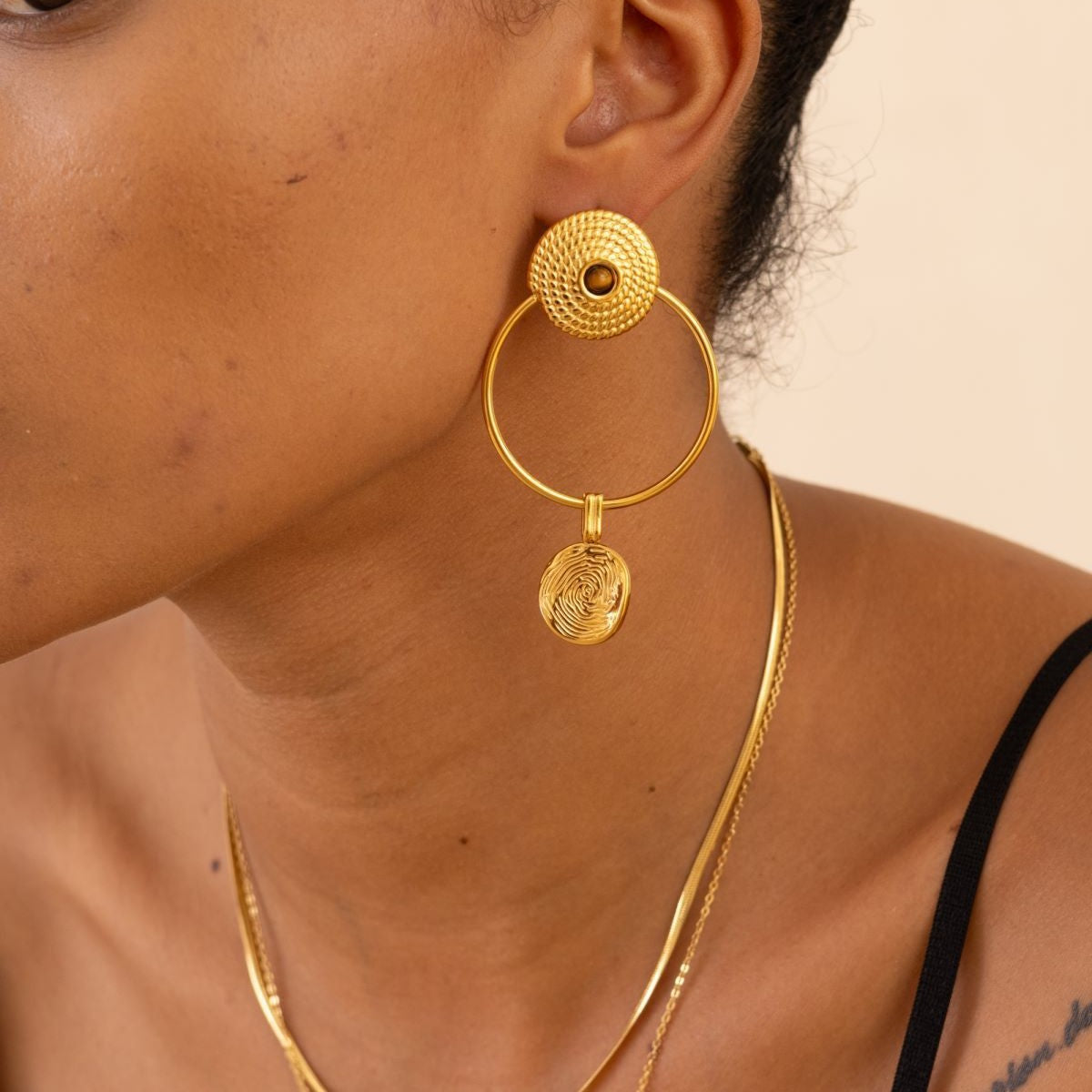 Boucle d'oreille en acier inoxydable