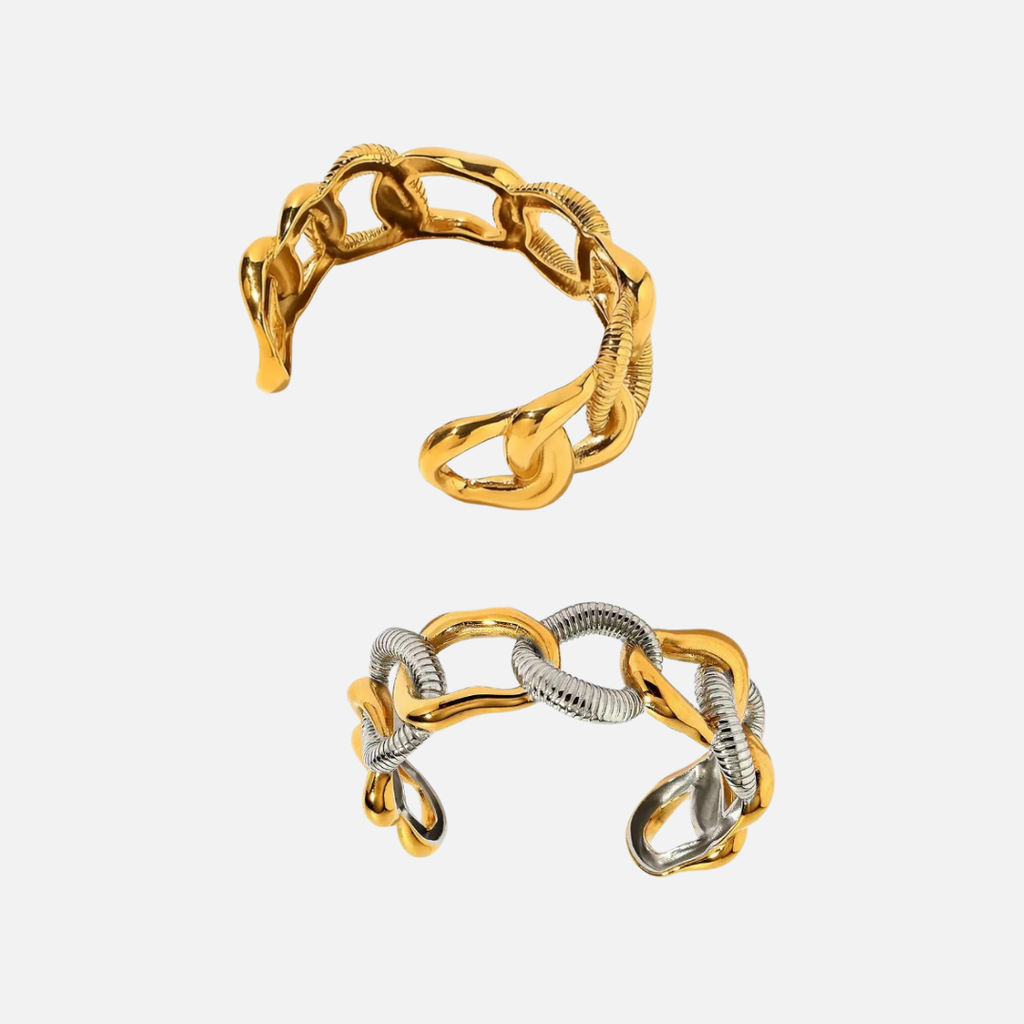 Bracelet jonc maillons en acier inoxydable