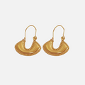 Boucles d'oreilles créoles demi-lune perlées dorées