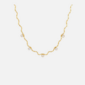 Collier ondulé doré en acier inoxydable avec pierres transparentes