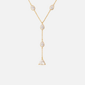 Collier Y en acier inoxydable – pendentif gouttes scintillantes en acier inoxydable