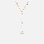 Collier Y en acier inoxydable – pendentif gouttes scintillantes en acier inoxydable