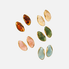 Boucles d’oreilles femme effet pierre marbrée en acier inoxydable doré – 5 coloris