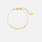 Bracelet en acier inoxydable avec perles blanches