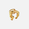 Bague musique en acier inoxydable doré – clé de sol et note musicale