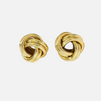 Boucles d'oreilles nœud torsadé doré – acier inoxydable