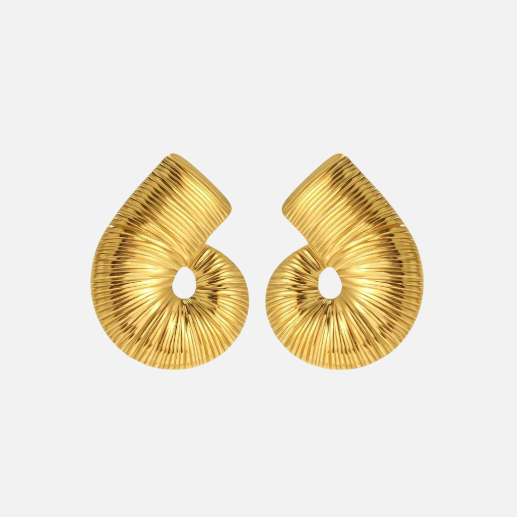 Boucles d’oreilles coquillage en spirale en acier inoxydable