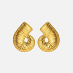 Boucles d’oreilles coquillage en spirale en acier inoxydable