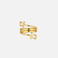 Bague ankh dorée en acier inoxydable