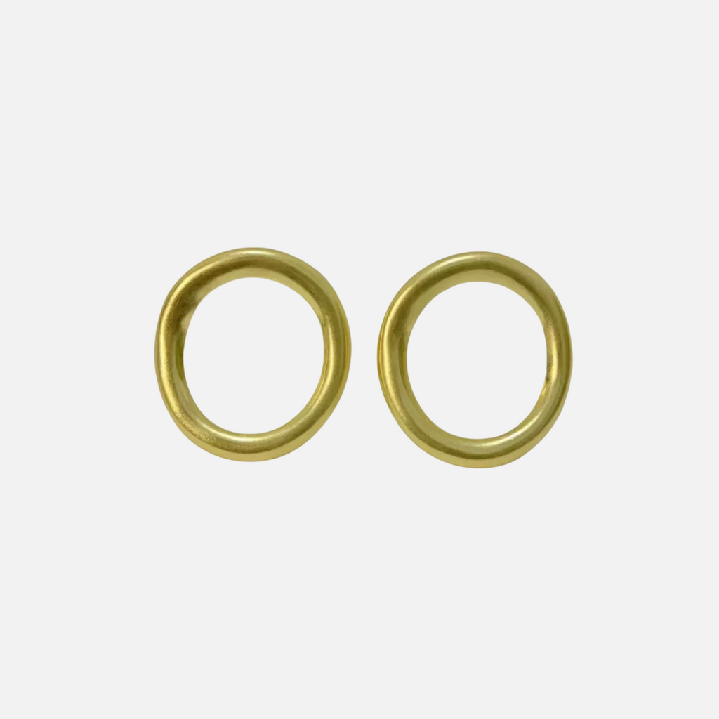 Boucles d'oreilles grands anneaux ronds en laiton doré