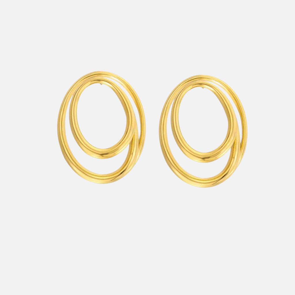 Boucles d’oreilles anneaux entrelacés en acier inoxydable