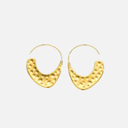 Boucles d’oreilles demi-lune texturées en acier inoxydable