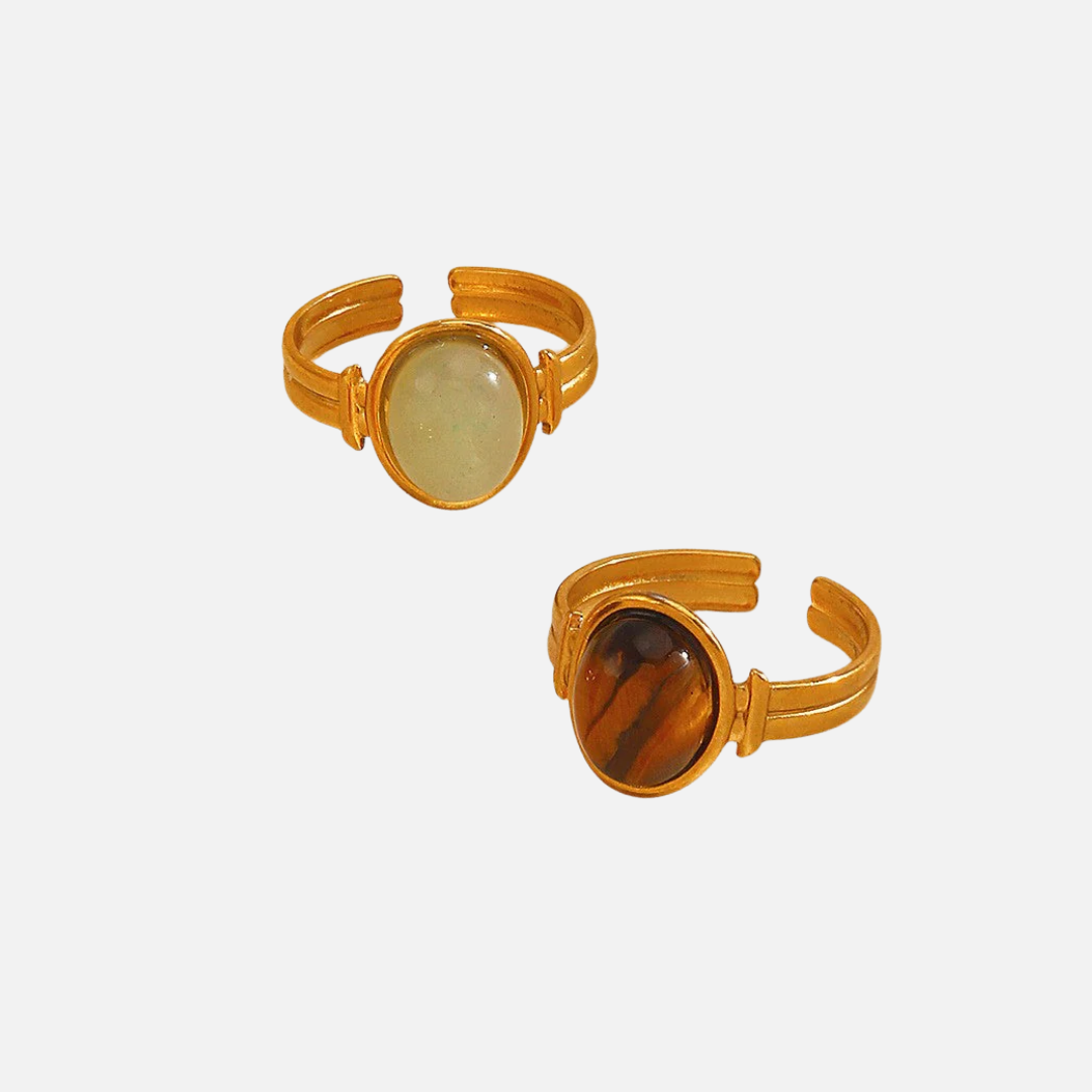 Bague en acier inoxydable avec pierre