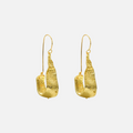 Boucles d’oreilles fantaisie pendantes dorées effet martelé
