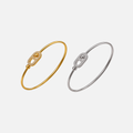 Bracelet jonc en acier inoxydable avec pierres